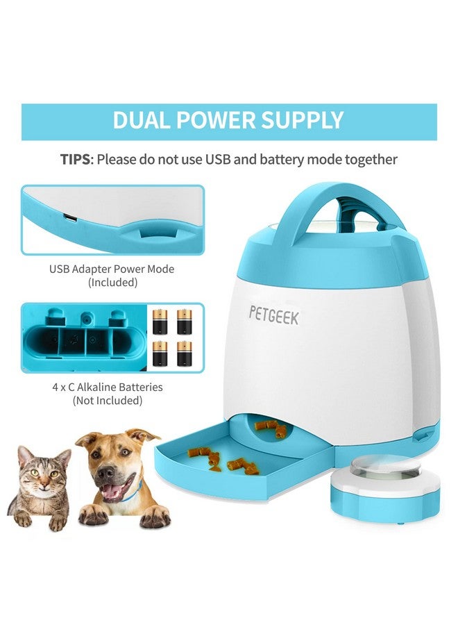 بيتجيك موزع مكافآت الكلاب الأوتوماتيكي من بيت جيك مزود بزر - وحدة تغذية الكلاب بأزرار لتدريب الذاكرة، ألعاب تفاعلية للكلاب مزودة بمكافآت ووحدات تغذية الكلاب لتدريب الذكاء (أزرق) - Image 3