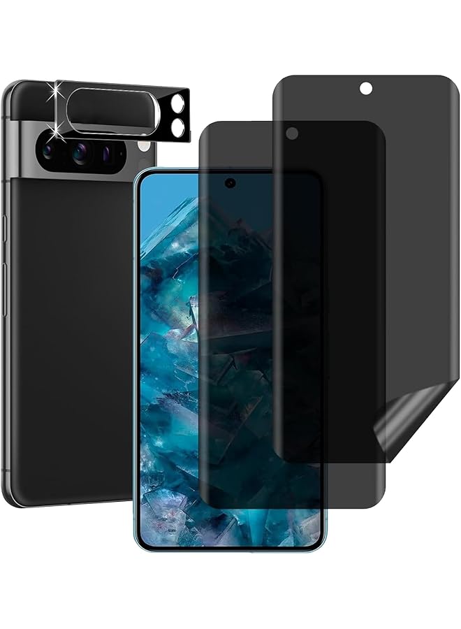 erorex Compatible With Google Pixel 8 Pro Privacy Screen Protector With Camera Lens Protector Anti Spy Flexible Film Tpu Screen Protector For Google Pixel 8 Pro 6.7 Inch  - Image 1