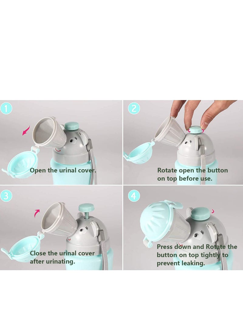 MUMS PLANET Travel Urinal Portable Potty Pee Cup for Kids Girls Urinal Emergency Toilet for Camping Car Travel and Kid Potty Pee Training Pee Bottle for Toddlers Kids Children Baby Girls  - Image 4