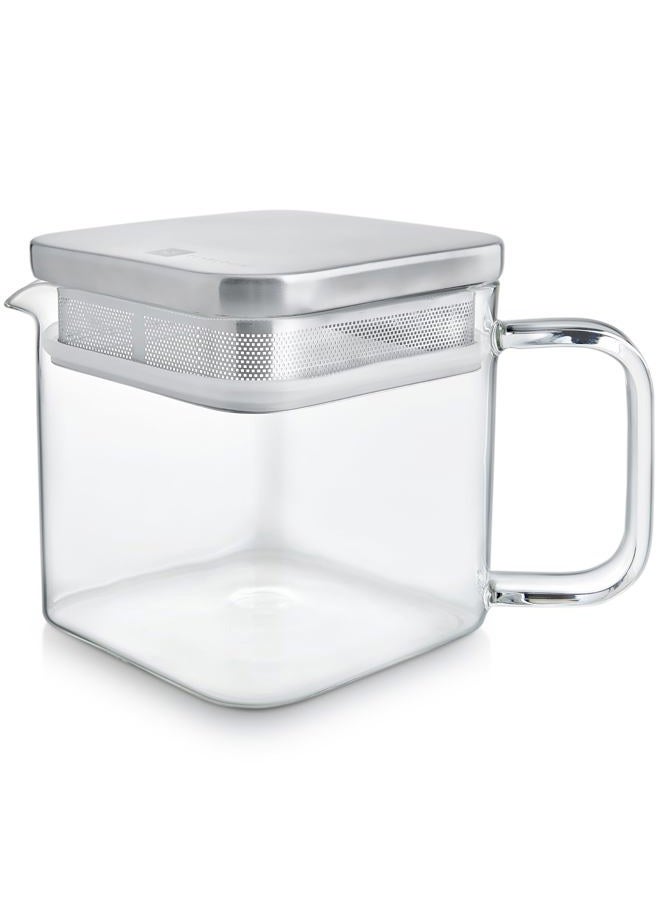 Teabloom Stackable Cube Glass Teapot for All Types of Teas – 27 oz (800mL) – Heat-Resistant Borosilicate Glass, Stainless Steel Filter Lid, Space-Saving Stackable Design - Image 3