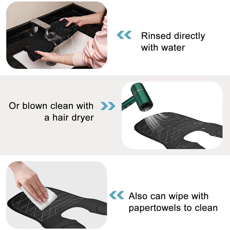 MAYCREATE Silicone Waterproof Hair Dye Shawl Hair Cutting Collar with Guiding Lines Cutting Mat for Hair Stylist Barber Shop Hair Cutting PadCape for Salon Hair Cutting Tools Salon Accessories - Image 3