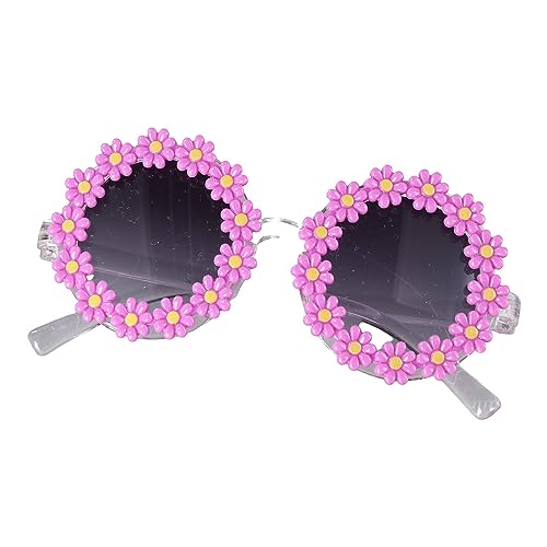 Kopida Cat Dog Sunglasses Fashion Flower Sunglasses with Bow Headband Hair Scrunchy Summer Beach Dog Sunglasses Cute Dog Cat Cosplay Party Costume Photo PropsPurple - Image 3