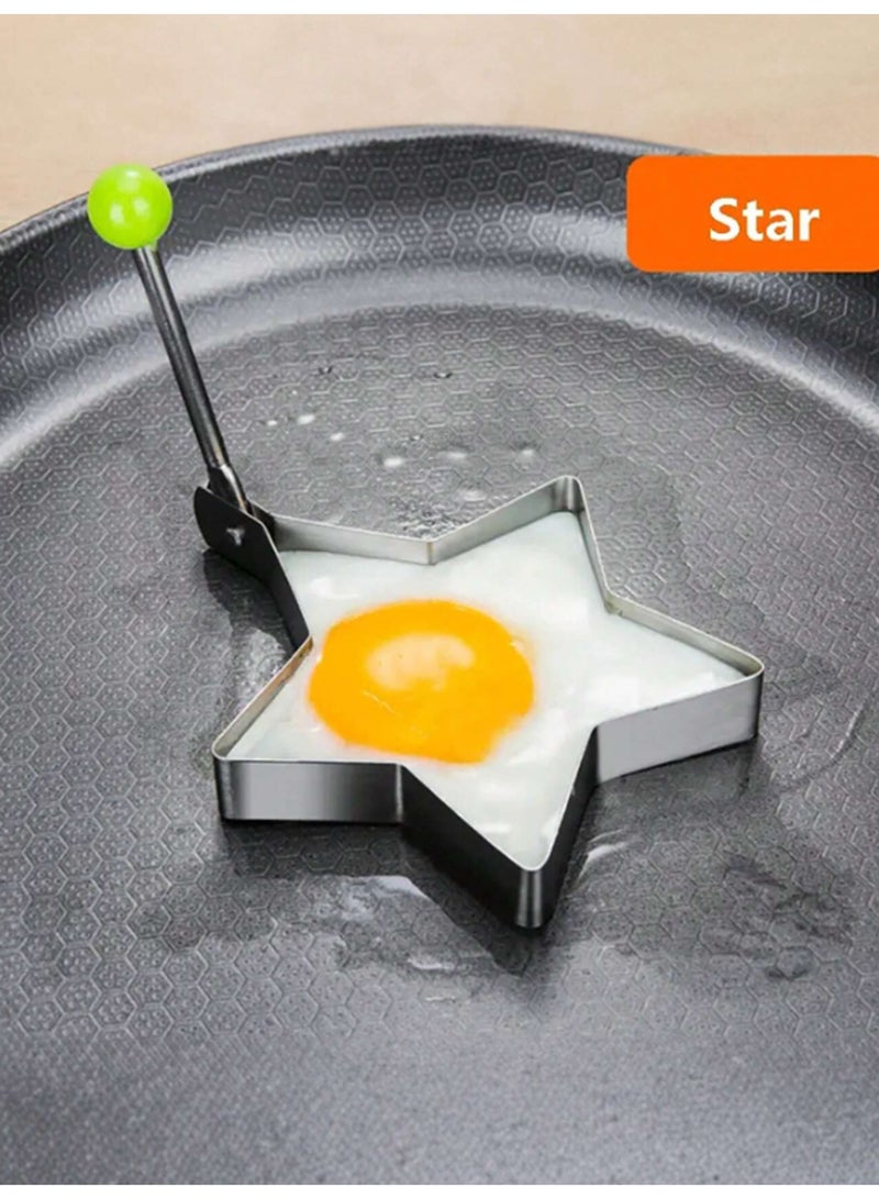 4pcs Stainless Steel Egg Ring Mold - Multi-Functional Egg Cooker With Star, Heart, Flower And Round Shapes - Essential Kitchen Tool For Breakfast, Pancakes, Eggs And More - Image 5