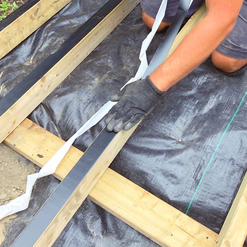 LLPT Butyl Sealing Tape 51mm x 15m Extra Thick Heavy Duty Adhesive Tape Waterproof Self Sealing Tape Heavy Duty for Wood Decks Stitching 1 Roll Black (JDT05050) - Image 2