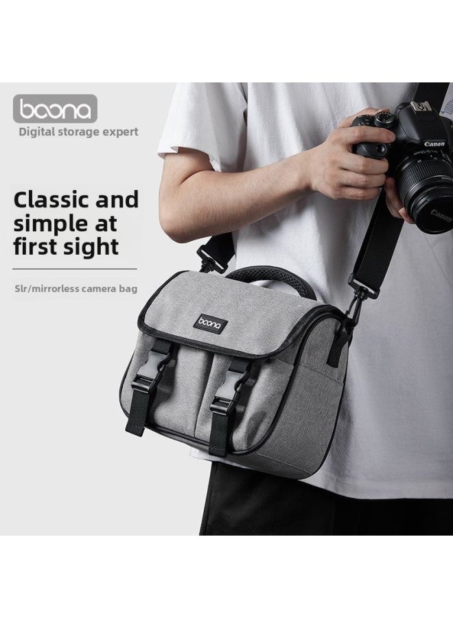 SLR Canon Digital Camera Bag Sony Micro Single Camera Bag Shoulder Crossbody Multi-function Camera Lens Bag EOS-Color:Camera Bag-black Medium - Image 2
