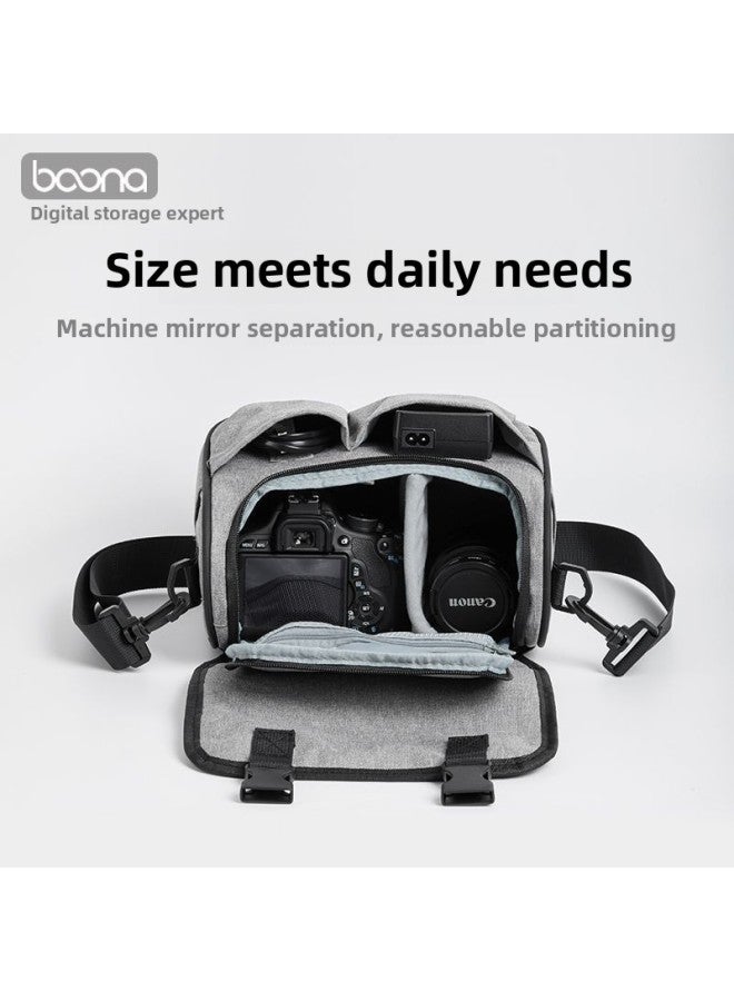 SLR Canon Digital Camera Bag Sony Micro Single Camera Bag Shoulder Crossbody Multi-function Camera Lens Bag EOS-Color:Camera Bag-black Medium - Image 3