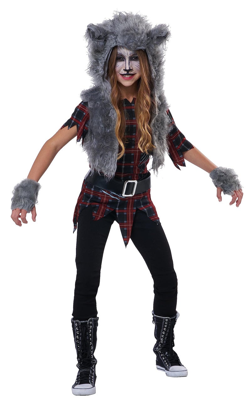 California Costumes Girls Werewolf Costume - L Red/Gray - Image 3