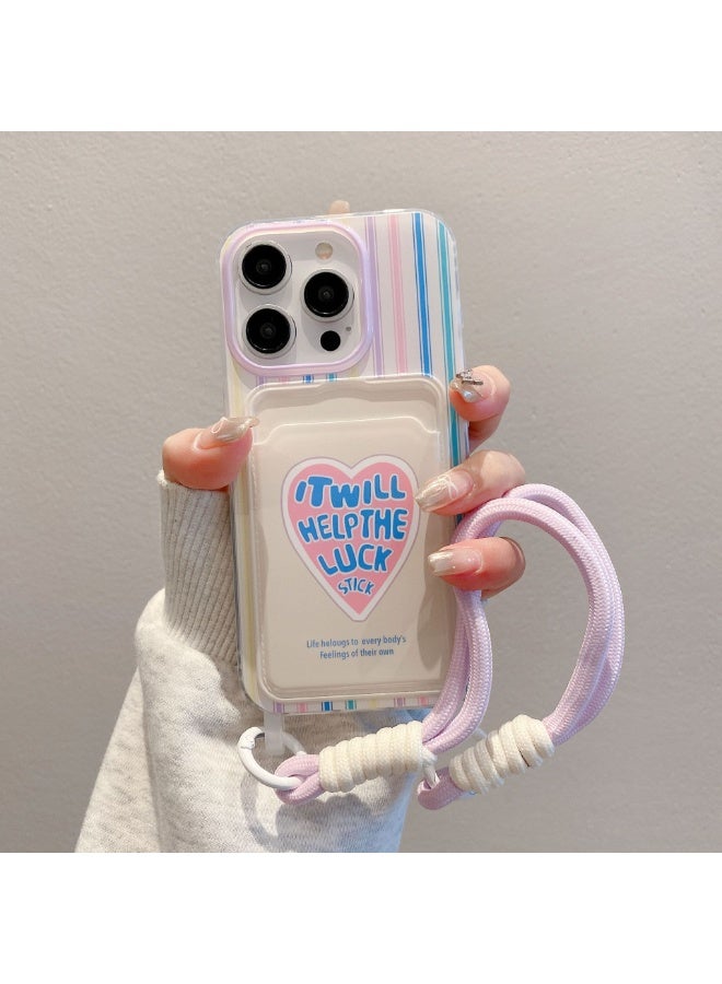 NIBEMINENT Cartoon Protective TPU Case Cover For iPhone 15, Striped Love