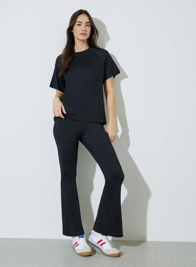 ستايلي Black Short Sleeve T-Shirt and Leggings Co-Ords