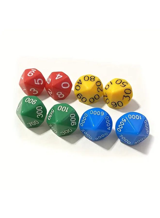 8pcs Mixed Colors 10 Sided Dice For Single Ten Hundred Thousand Numbers Game Dice Perfect Gift - Image 1