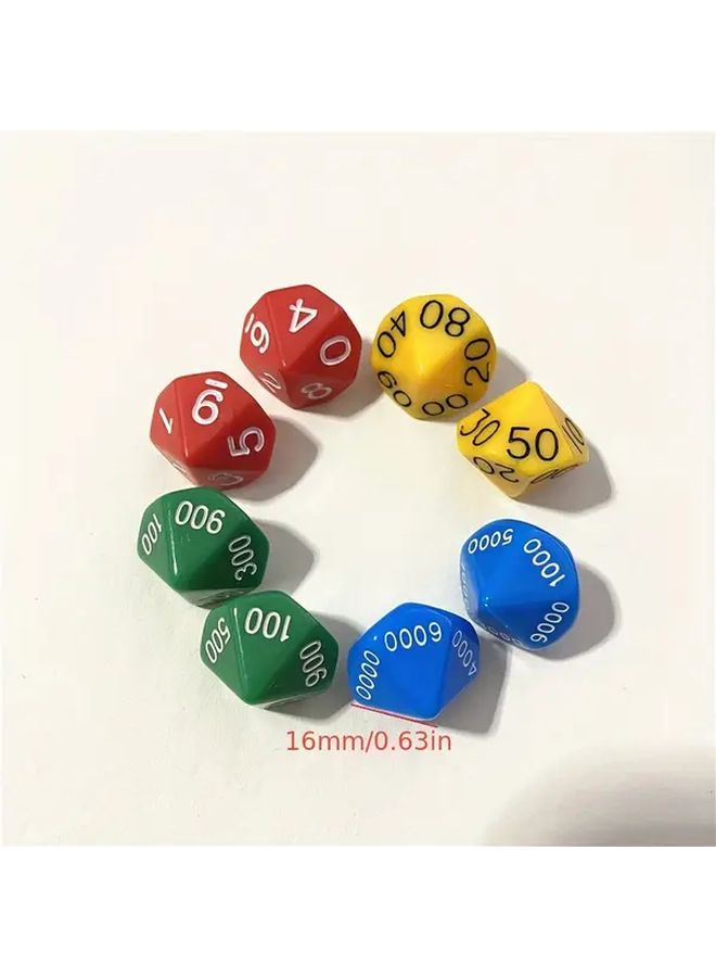 8pcs Mixed Colors 10 Sided Dice For Single Ten Hundred Thousand Numbers Game Dice Perfect Gift - Image 2
