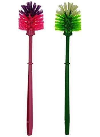 Aristo Aristo Plastic Toilet Brushes Pack of 2 Mix Colour (8 cm x 8 cm x 42 cm)  - Image 2