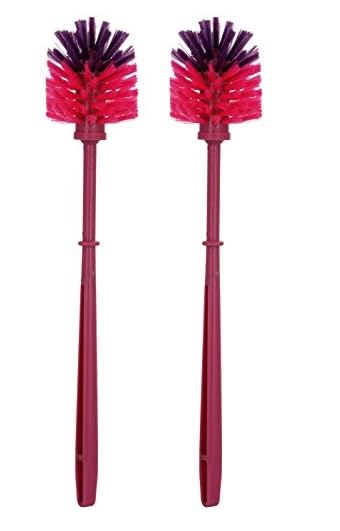 Aristo Aristo Plastic Toilet Brushes Pack of 2 Mix Colour (8 cm x 8 cm x 42 cm) - Image 4