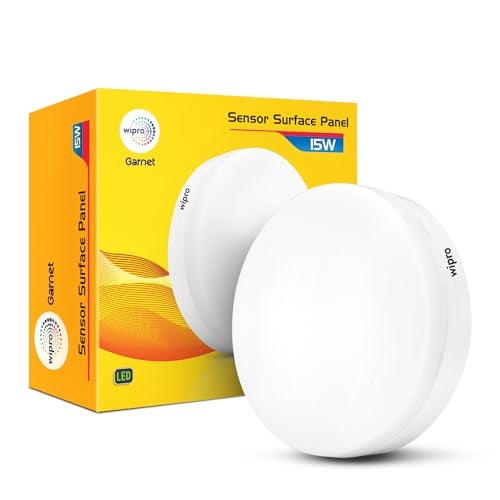 Wipro Garnet 15W Motion Sensor Surface Panel | Cool Day White (6500K) | Smart Motion Sense Radius 4.5 Meter | Surface Panel for Home, Office, Corridors | 3.5 KV Surge Protection | Pack of 1 - Image 1