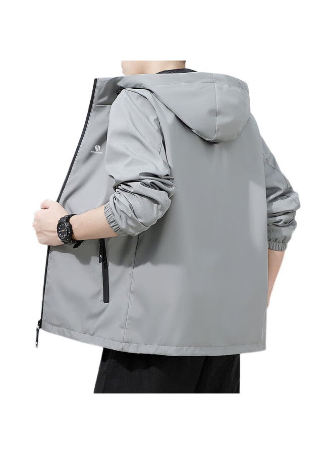 ROMON Jacket For Men, Spring Business Hooded Casual Versatile Windproof Coat, Ieob, Black, 2Xl - Image 2