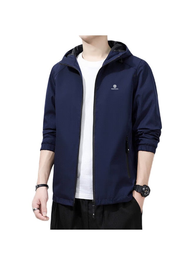ROMON Jacket For Men, Spring Business Hooded Casual Versatile Windproof Coat, Ieob, Black, 2Xl - Image 3