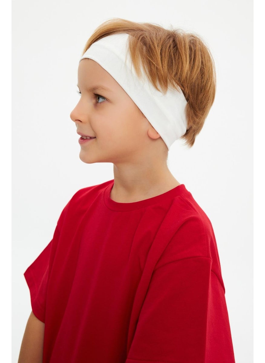 Babygiz Red-White Boy's Cotton Combed Oversize Red T-Shirt White Bandana 2-Piece Set  - Image 3