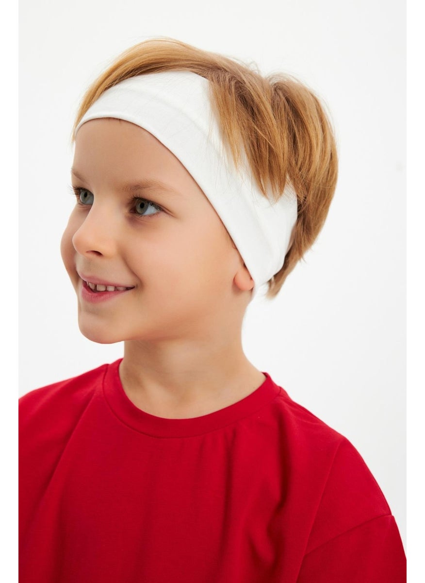 Babygiz Red-White Boy's Cotton Combed Oversize Red T-Shirt White Bandana 2-Piece Set  - Image 4