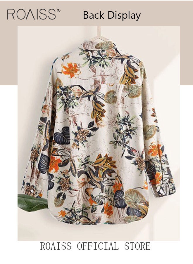 Ladies Stylish Lapel Shirt for Daily Commute Single Breasted Long Sleeve Top with Simple Design and Loose Fit Featuring a Beautiful Floral Pattern - pzsku/Z8CD1E08C52A8239F2B66Z/45/_/1691370577/345133ed-bbd7-40cd-882e-4499314acfbc