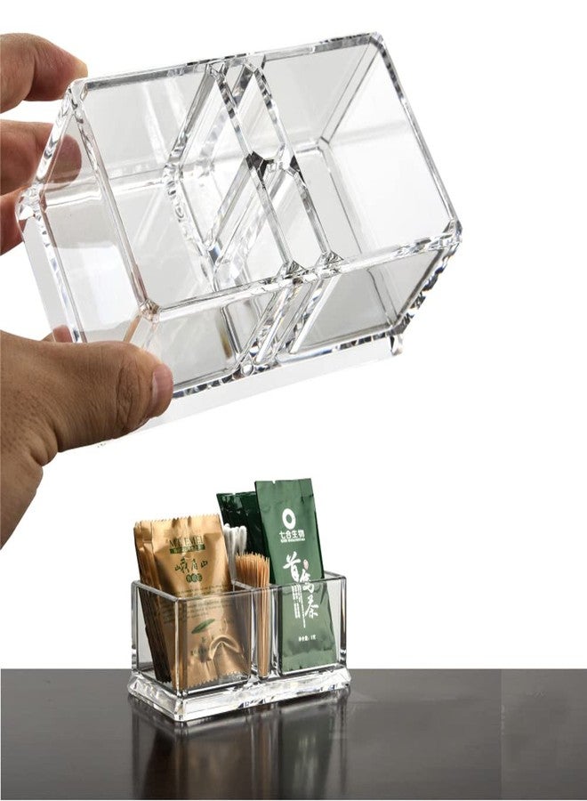 Yakri Clear Acrylic Two Lattices Tea Bags Holder Coffee Sugar Bag Case Guest Room Storage Boxes YTBH-001 - Image 3