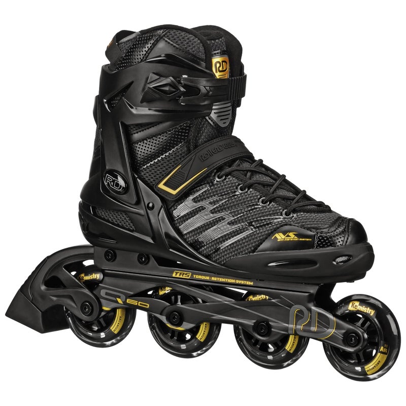 Roller Derby AERIO Q-60 Men's Inline Skates, Black/Gold, Size 12 - Image 1