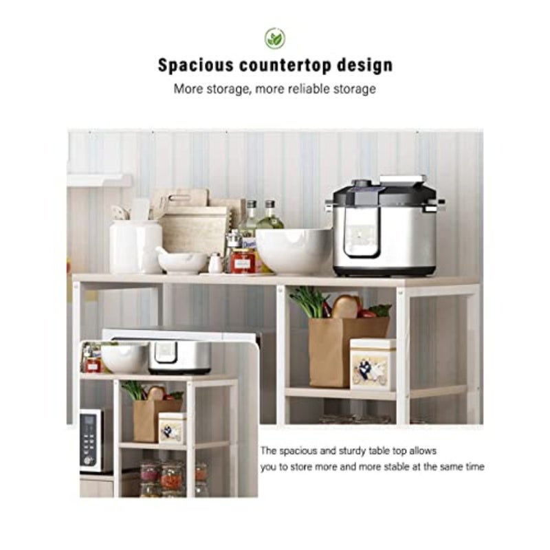 3-Tier Microwave Oven Stand with Cabinet, Multi-layer for Spice, Utensils, Vegetable, Fruit, black - Image 4