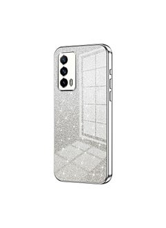 HuHa Case Cover For Realme X7 Pro Ultra Gradient Glitter Powder Electroplated Phone Case Silver 