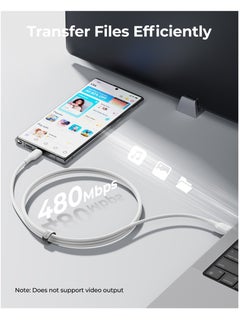 VOLTME 2M USB-C to USB-C Charger Cable - 60W (3A) Fast Charging for iPhone 16/16 Pro/16 Pro Max/16 Plus, 15 Series, iPad Mini 6/Pro 2022, MacBook Pro 2020, Samsung Galaxy S24/S23/S22 & All Type-C Devices- White  - Image 5