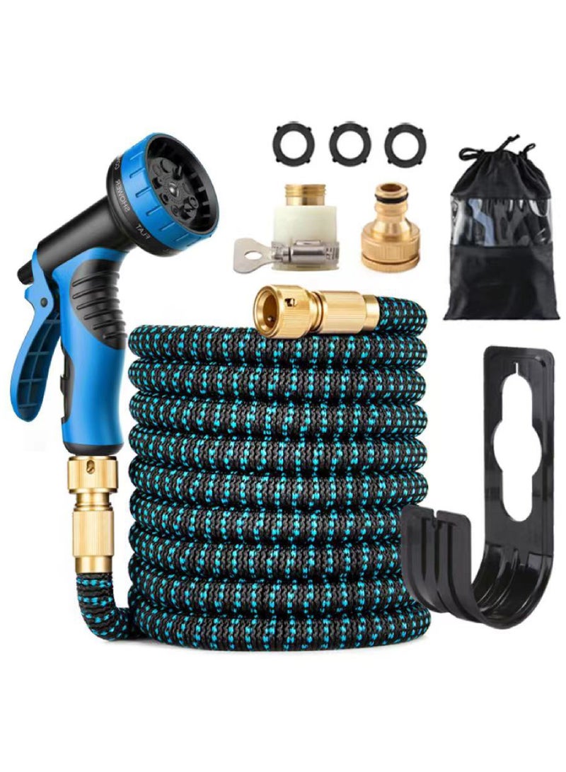 روك بو 50 قدم حديقة خرطوم ، خرطوم حديقة قابلة للتوسيع مع 9 فوهات الرش ، 1 / 2 بوصة و 3 / 4 بوصة النحاس الصلبة المشتركة ، خفيفة الوزن ودائمة 3800D خرطوم قابل للتوسيع ، مع 3 طبقات من المطاط ، وسهلة التخزين - Image 1