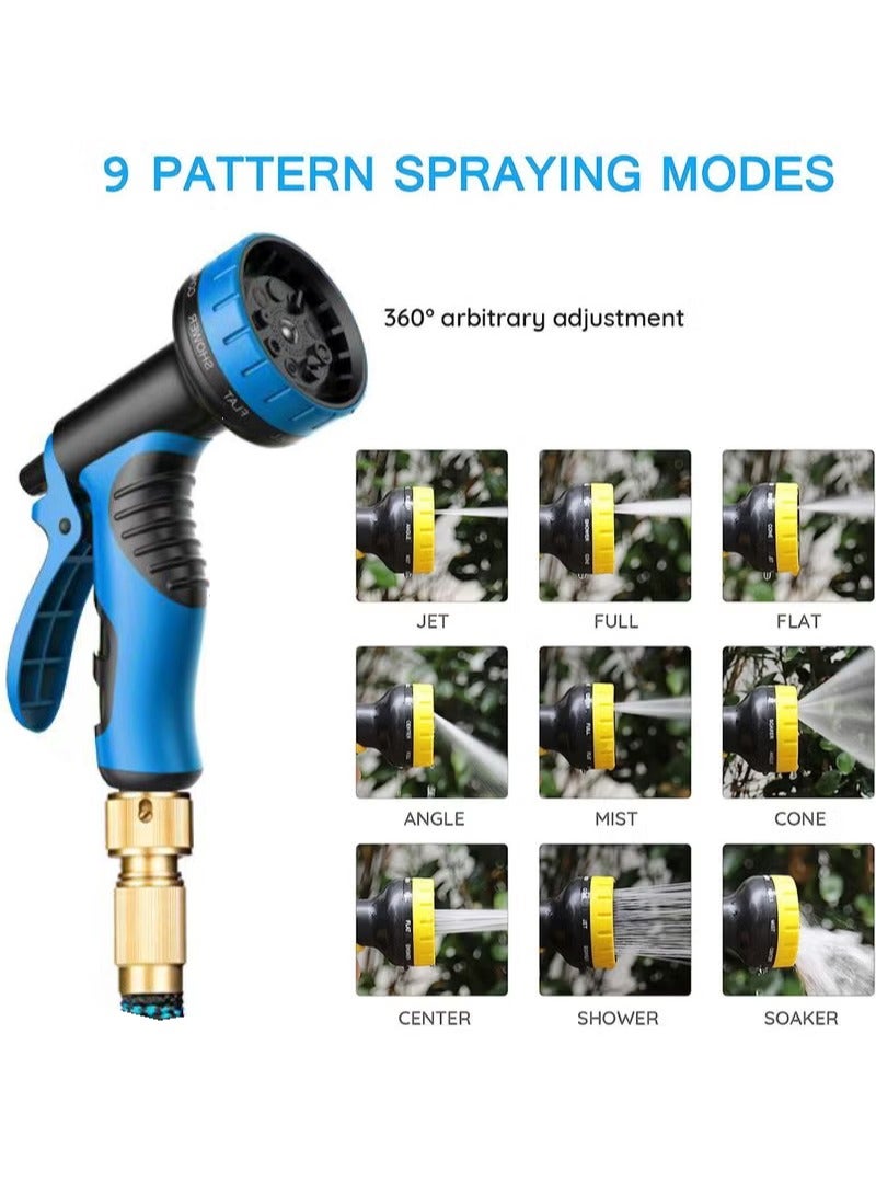 روك بو 50 قدم حديقة خرطوم ، خرطوم حديقة قابلة للتوسيع مع 9 فوهات الرش ، 1 / 2 بوصة و 3 / 4 بوصة النحاس الصلبة المشتركة ، خفيفة الوزن ودائمة 3800D خرطوم قابل للتوسيع ، مع 3 طبقات من المطاط ، وسهلة التخزين - Image 5