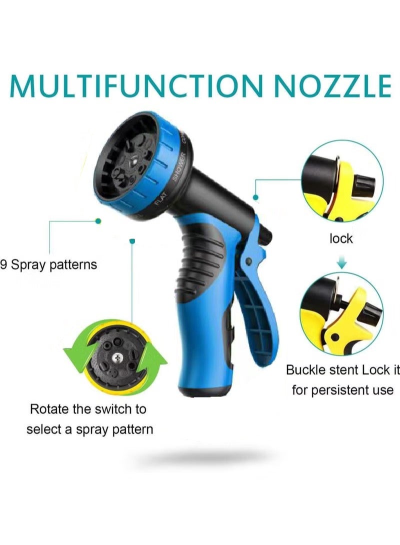 روك بو 50 قدم حديقة خرطوم ، خرطوم حديقة قابلة للتوسيع مع 9 فوهات الرش ، 1 / 2 بوصة و 3 / 4 بوصة النحاس الصلبة المشتركة ، خفيفة الوزن ودائمة 3800D خرطوم قابل للتوسيع ، مع 3 طبقات من المطاط ، وسهلة التخزين - Image 3