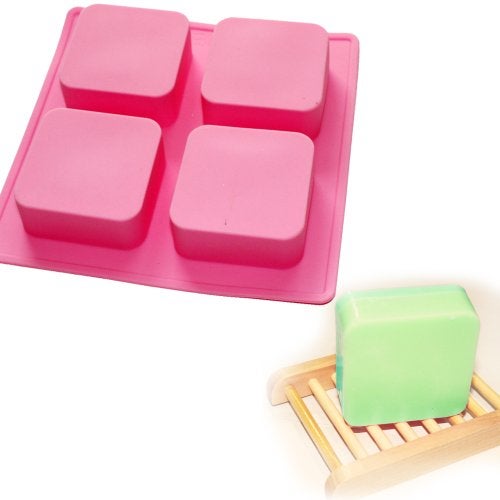 X-Haibei Basic Plain Square Lotion Bar Soap Mold Making 4oz/Cell Big Size - Image 2
