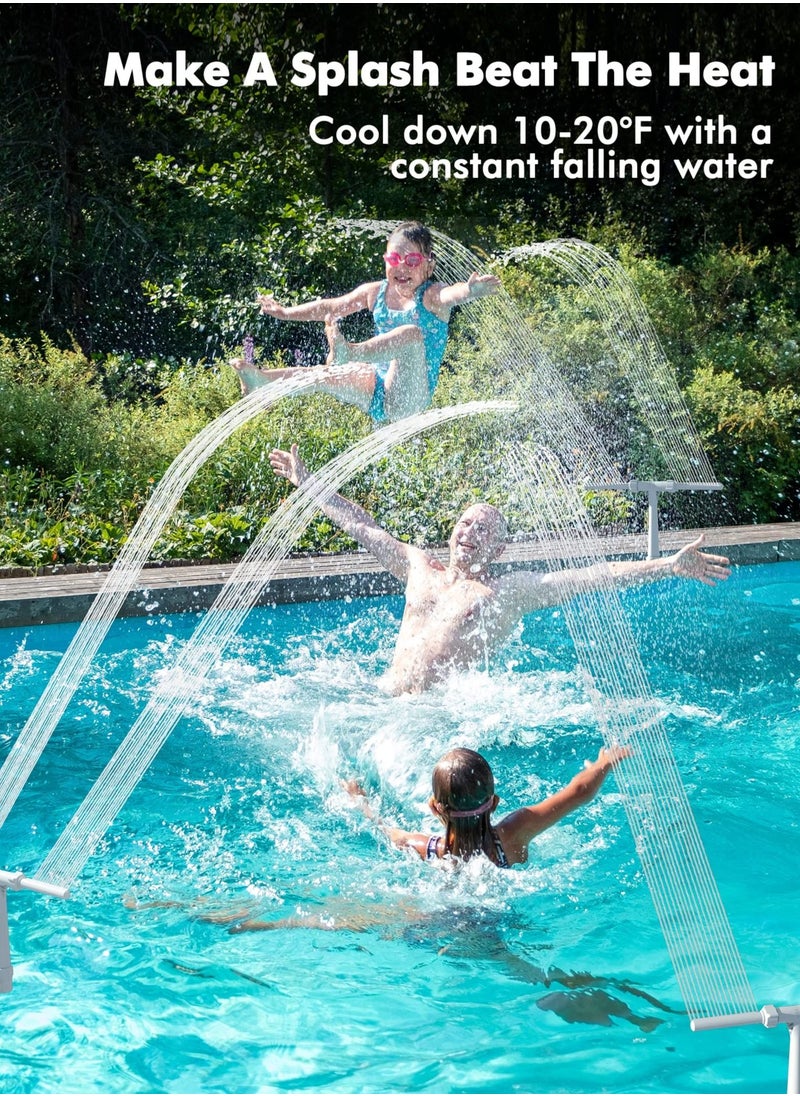 Y&D - Pool Fountain, Dual Spray Water Fountains for Above Ground/ Inground Pools, 2-in-1 Adjustable Waterfall Sprinkler Fountain Cooling & Relaxation, Swimming SPA Accessories - Image 1