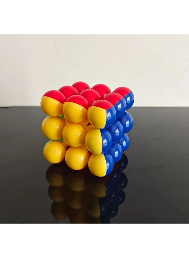 مكعب السرعة السحري YJ بدون ملصقات 3x3x3، مناسب للمبتدئين، خرز دائري ملون، لغز سلس - Image 5