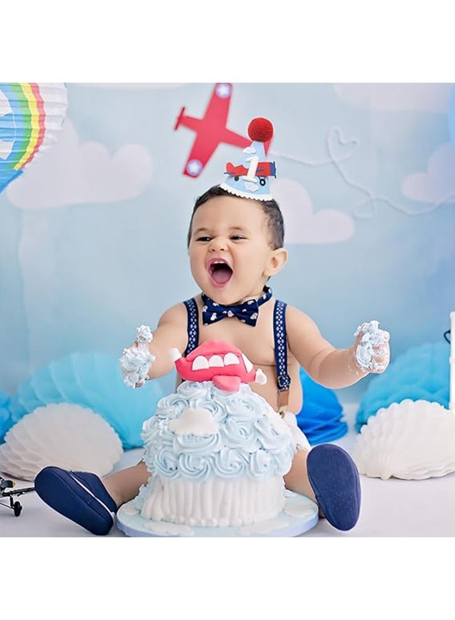 قبعة حفلة عيد الميلاد الأول على شكل طائرة - زينة ودعائم تصوير مستوحاة من عالم الطيران - Image 4