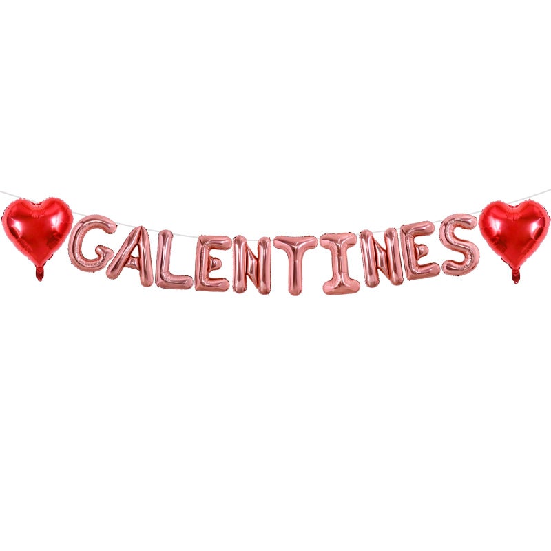 TONIFUL 16 Inch Rose Gold Galentines Letter Balloons Valentineâ€™s Day Foil Alphabet Balloons Banner for Galentine's Day Wedding Bridal Shower Anniversary Engagement Ladies Girls Party Supplies - Image 1