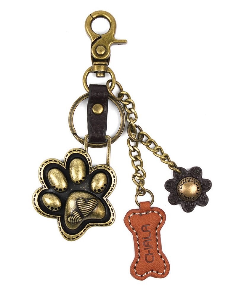CHALA Purse Charm, Key Fob, keychain Decorative Accessories, Metal Charming Keychain - Pawprint - Image 1