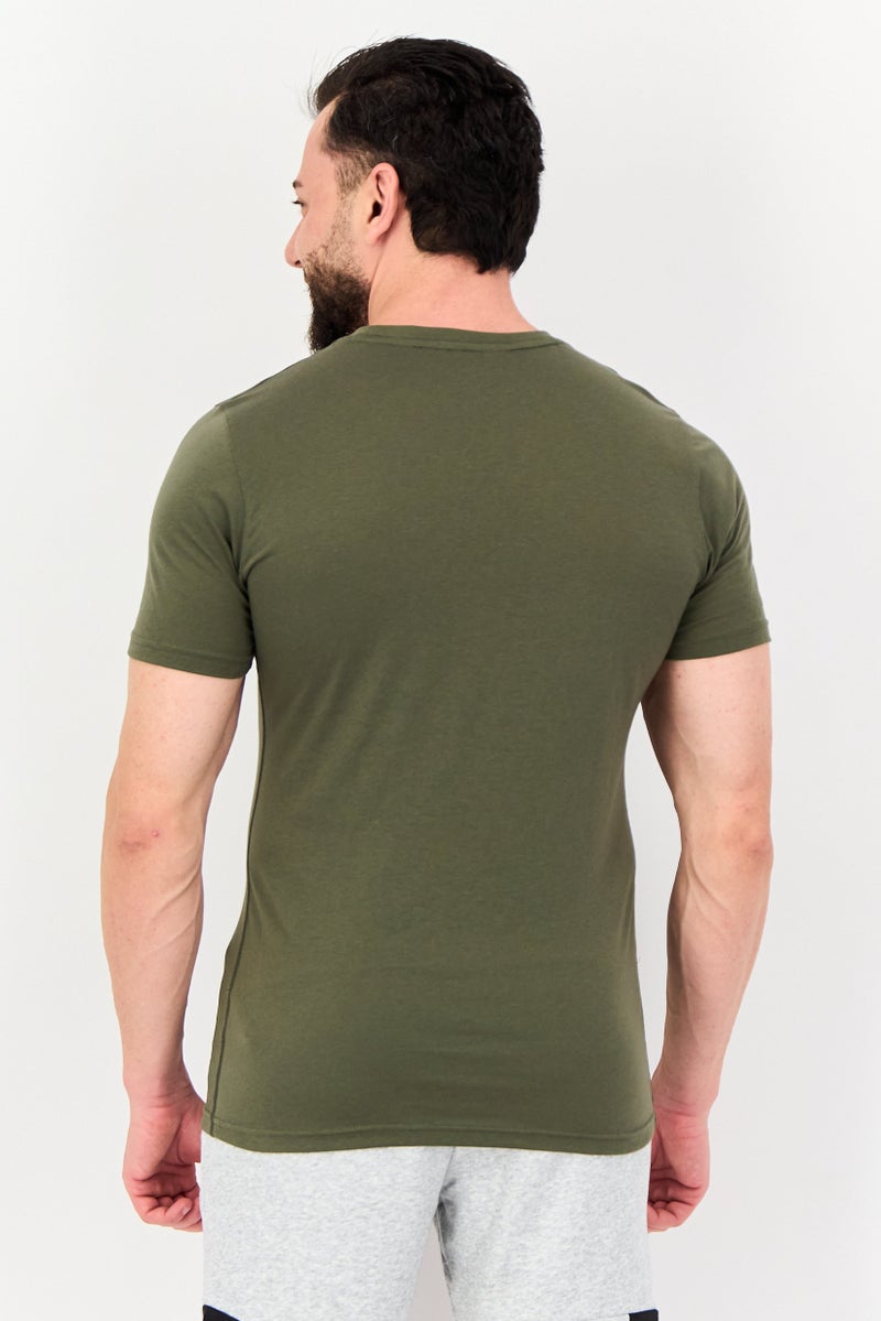 PUMA Men Sportswear Fit Brand Logo Short Sleeves Training T-Shirt, Olive - Image 3