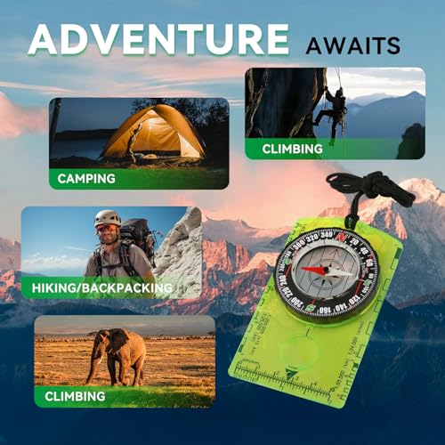 HKDiRedy Orienteering Compass for Kids & Beginners – Lightweight Magnetic Navigation Compass with Map Scale, Easy-to-Read Dial for Camping, Hiking, Backpacking, Scouting & Outdoor Learning - Image 5
