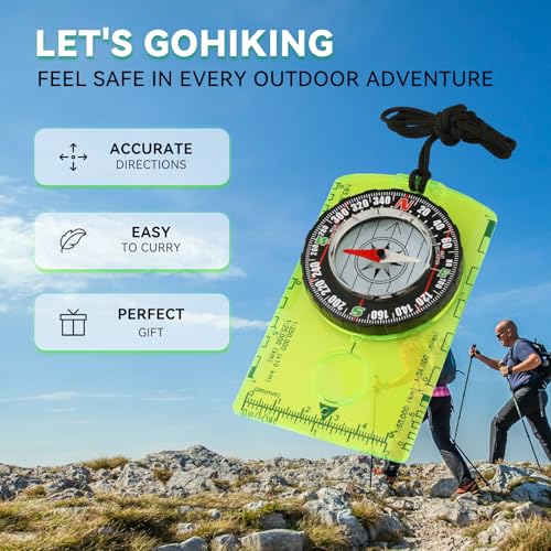 HKDiRedy Orienteering Compass for Kids & Beginners – Lightweight Magnetic Navigation Compass with Map Scale, Easy-to-Read Dial for Camping, Hiking, Backpacking, Scouting & Outdoor Learning - Image 4