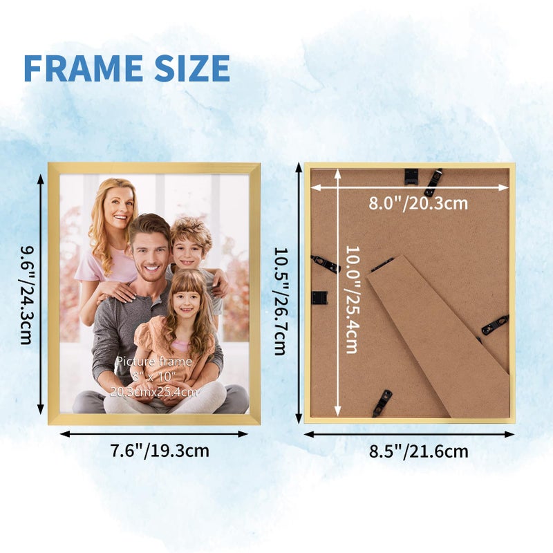 WIFTREY 8x10 Picture Frame Set of 18, Multi Photo Frames 8 by 10 Bulk for Wall Hanging or Tabletop Display, Gold - Image 2