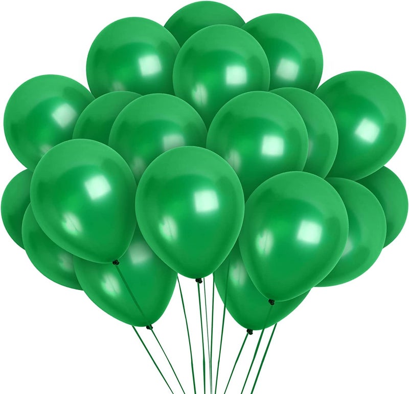 Vail Creations Made in India 12 inch HD Metallic Finish Balloons for Birthday/Anniversary Party Decoration… (Green, Pack of 50) - Image 1