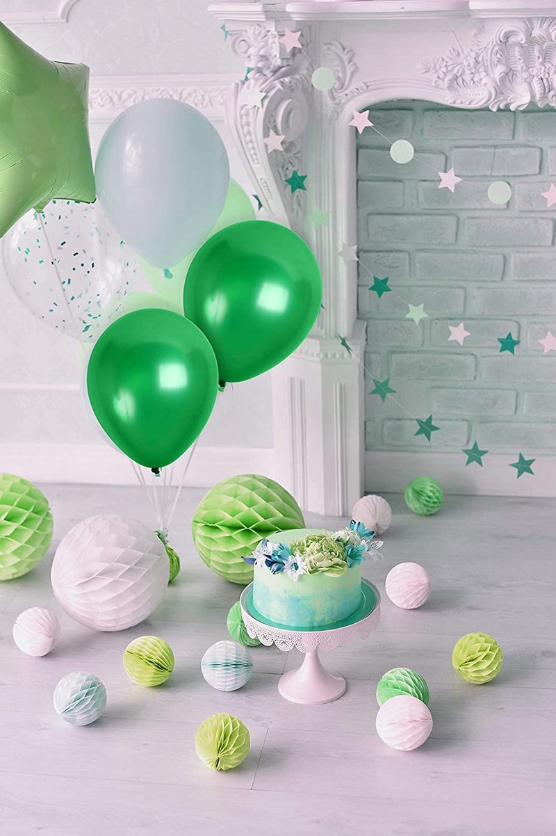 Vail Creations Made in India 12 inch HD Metallic Finish Balloons for Birthday/Anniversary Party Decoration… (Green, Pack of 50) - Image 2