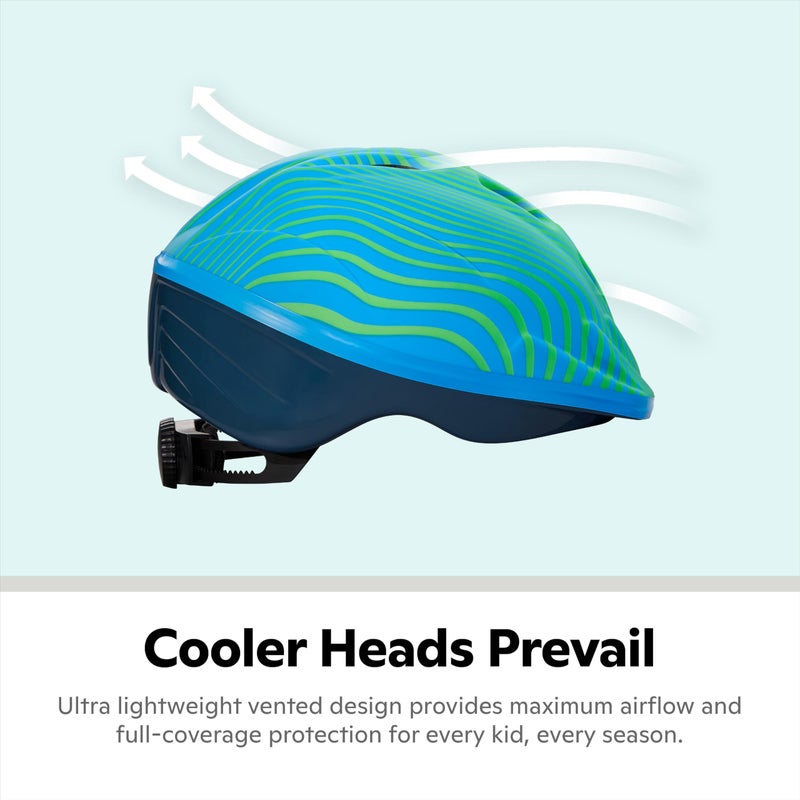 Schwinn Classic Infant Bike Helmet for Boys Girls Age 0-3 Years Old, Suggested Fit 44-50 cm, Dial Fit, Full Range Padding, Lower Molded Shell, Integrated Visor, Blue/Green - Image 2