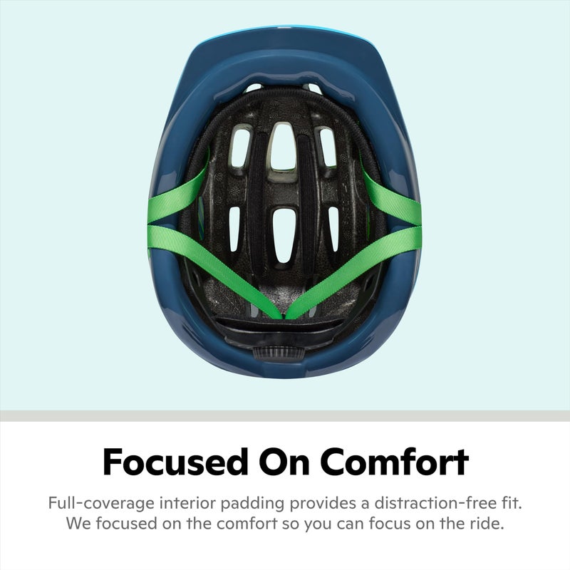 Schwinn Classic Infant Bike Helmet for Boys Girls Age 0-3 Years Old, Suggested Fit 44-50 cm, Dial Fit, Full Range Padding, Lower Molded Shell, Integrated Visor, Blue/Green - Image 5