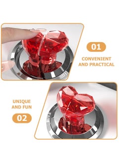 Generic 1 Pair Red  Long Nail Dedicated Toilet Press, New Light Luxury Love Toilet Press, Long Nail Exclusive, Toilet Toilet Flushing Button Switch Assistant, Protecting Long Nails  - Image 4