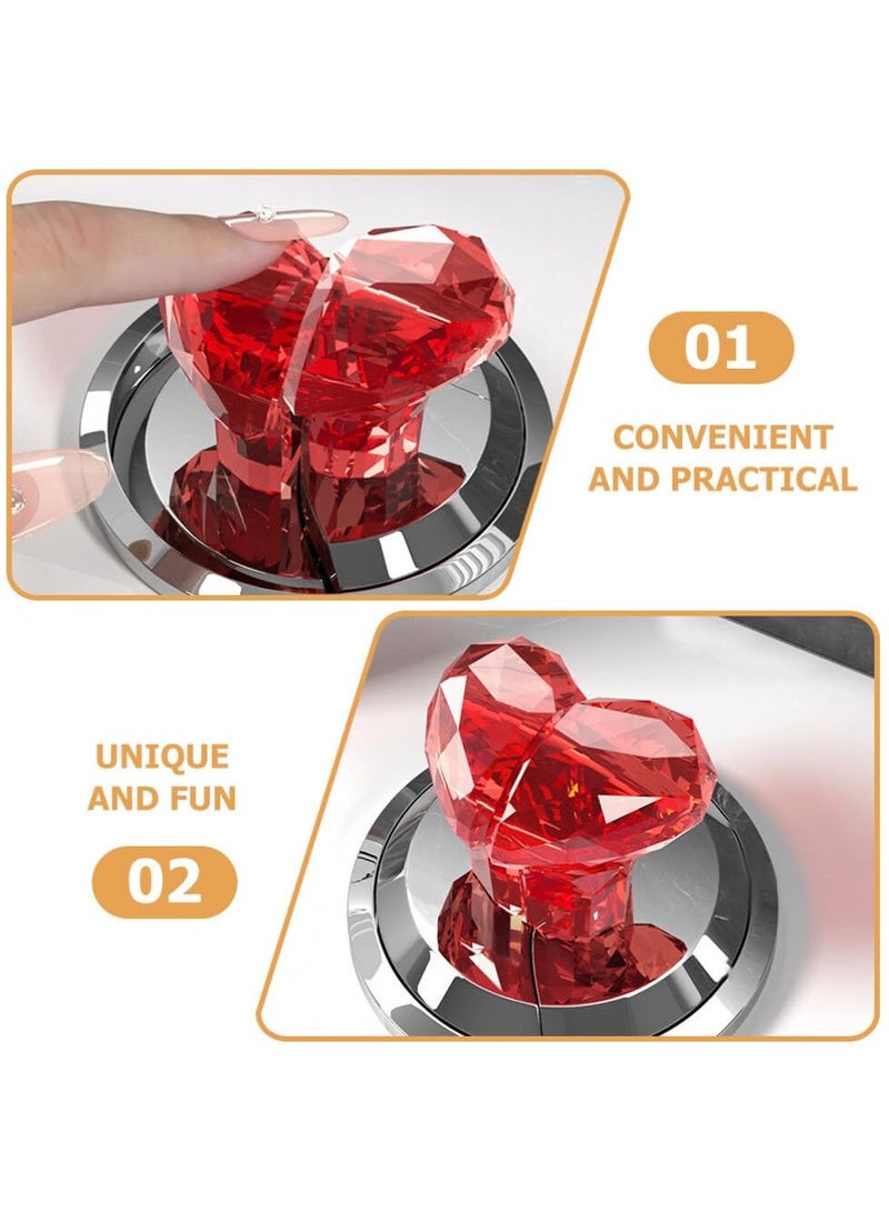 1 Pair Red  Long Nail Dedicated Toilet Press, New Light Luxury Love Toilet Press, Long Nail Exclusive, Toilet Toilet Flushing Button Switch Assistant, Protecting Long Nails - Image 4