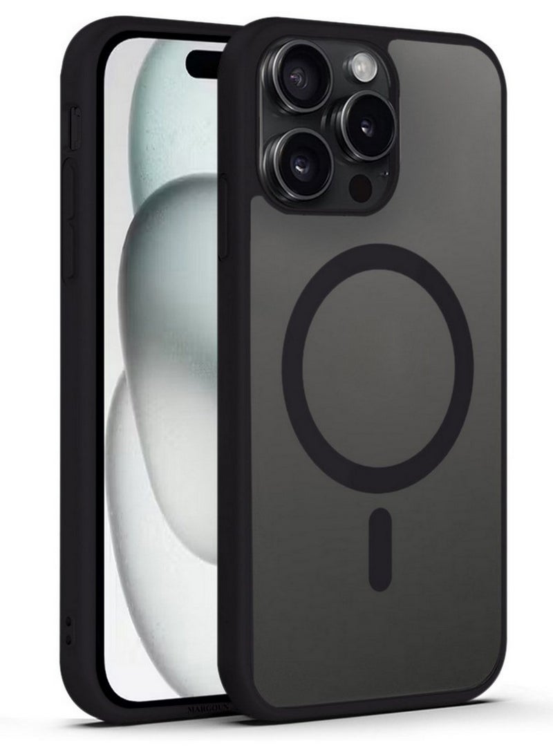 CATANES Magnetic Slim Protective Case for iPhone 15 Pro - with Wireless Charging Support - Black - Image 2