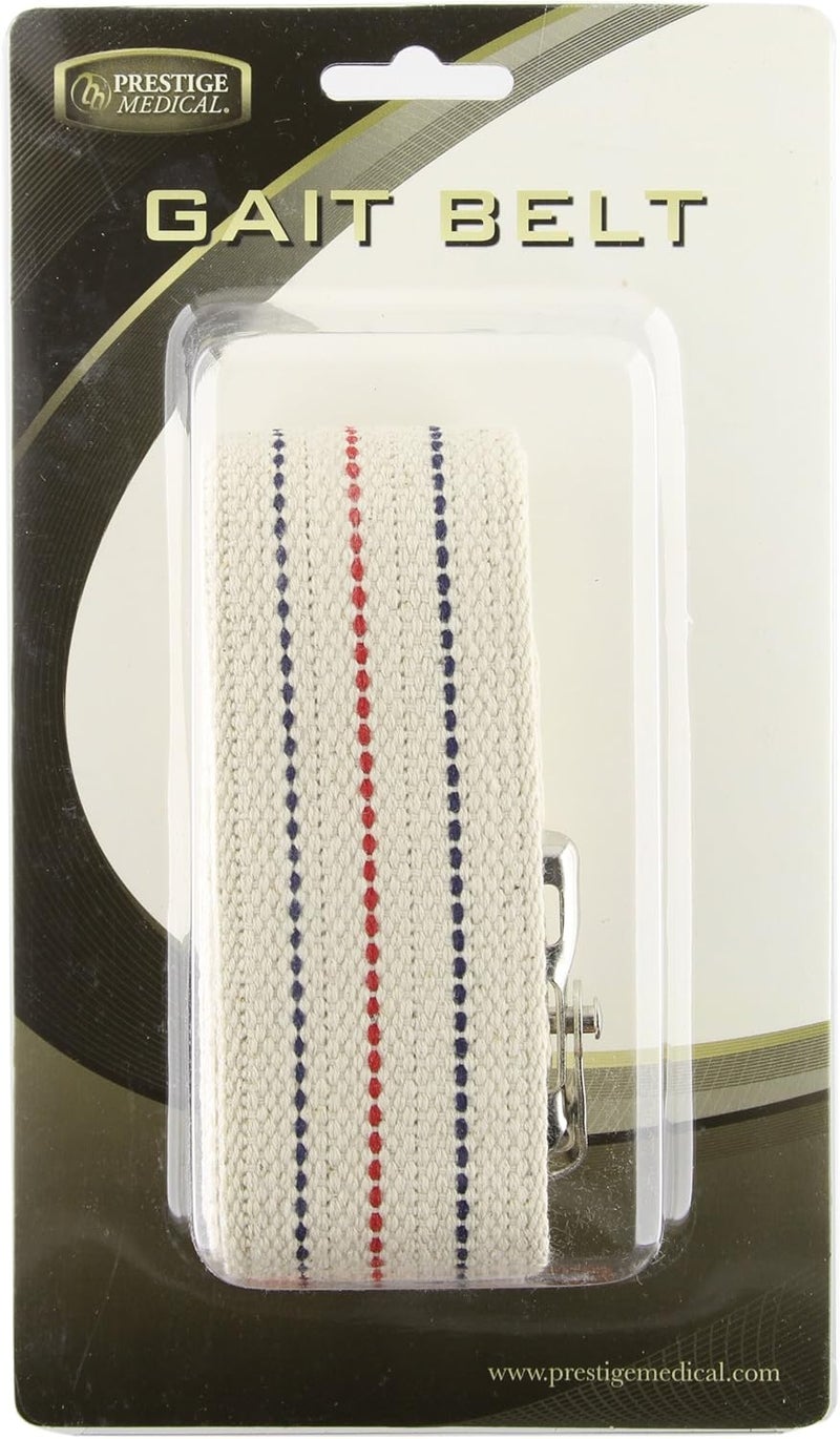 Prestige Medical 621wht Cotton Gait Belt with Metal Buckle White - Image 1