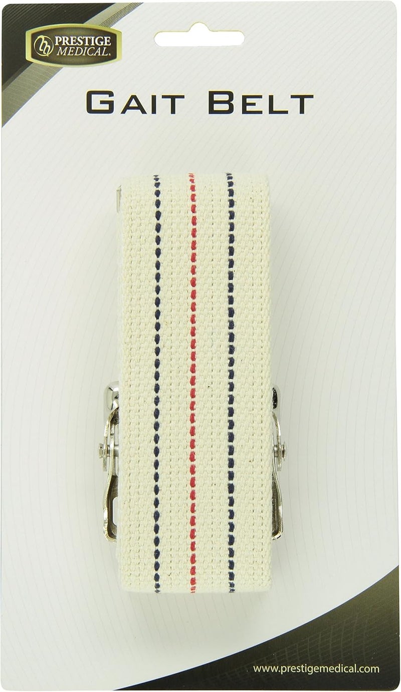 Prestige Medical 621wht Cotton Gait Belt with Metal Buckle White - Image 3
